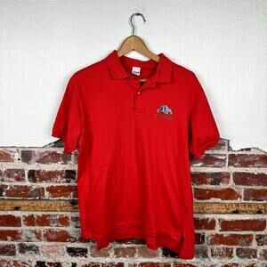Vintage Georgia Bulldogs Shirt Size Large Red Short Sleeve Polo Embroidered NCAA